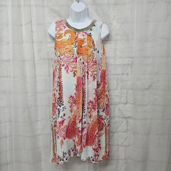 Established 1962 Pink Paisley Sleeveless Dress Retro Boho Hippie Festival 12 - Picture 1 of 14